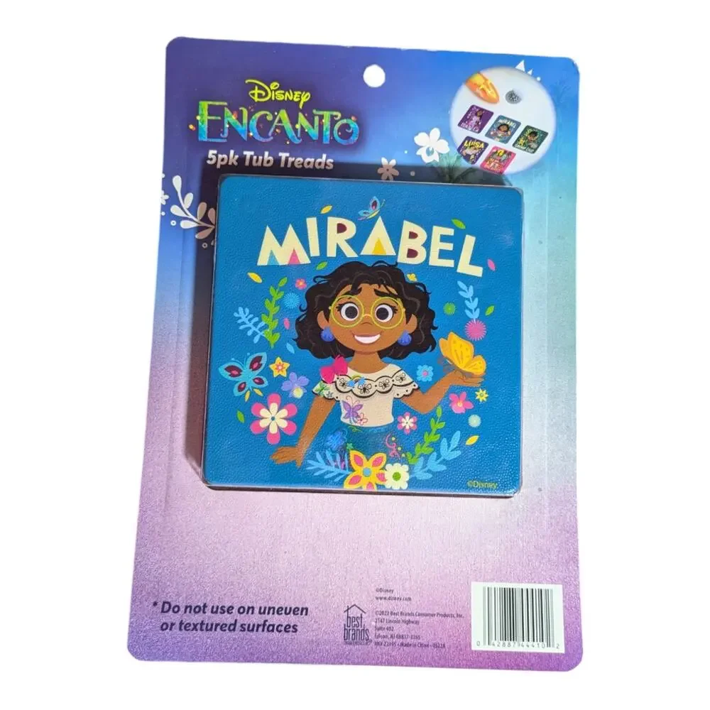 Disney ENCANTO - 5pk Tub Treads for Bathtub Non-Slip Treads NEW MIRABEL Sealed